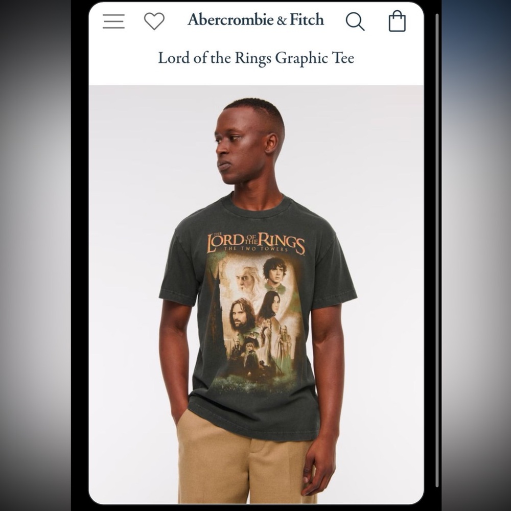 ISO: Abercrombie & Fitch Black Lord of the Rings Graphic Tee